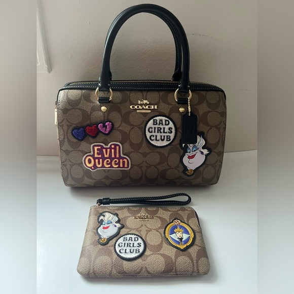 Disney X Coach Rowan Satchel In Signature Canvas With Patches bundle - Picture 3 of 4
